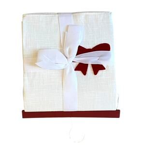 Ridgefield Coquette TUFTED RED BOW Shower Curtain 72" Christmas Holiday Glam NEW